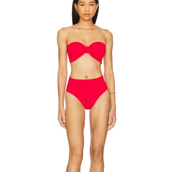 Hunza G Jean bandeau top with high waisted bottoms. - Picture 4 of 6